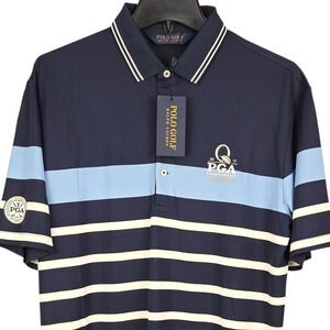 Polo Golf Ralph Lauren Shirt Men's Medium Blue PGA Championship Quail Hollow NWT